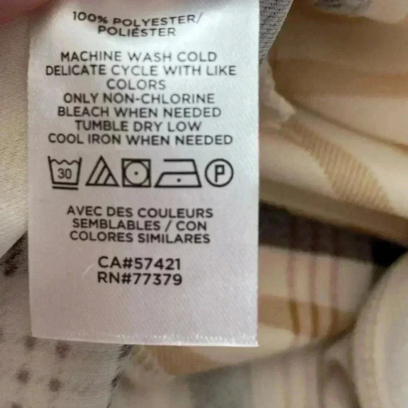 🆕Ann Taylor Whitecap Plaid Button-Cuff V-Neck Top XXS🆕 - Picture 11 of 11